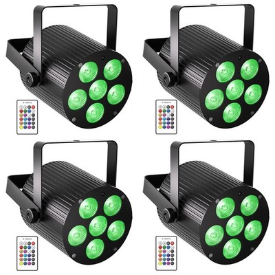 4PCS RGBWAUV Par Lights RGB DMX Stage Lighting Disco Party Show DJ Event Light
