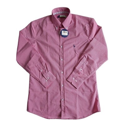 Tailor Byrd Gingham Button Down Shirt Long Sleeve Embroidered Flamingo Sz Small