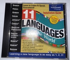 11 Languages of the World CD-ROM Transparent Language PC/Mac Learn to Speak