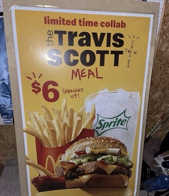 AUTHENTIC McDonalds Travis Scott Promotional Poster *Untouched*