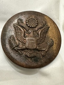 WWI Round Solid Heavy Brass Hat Insignia Rimless 1902 - WW1