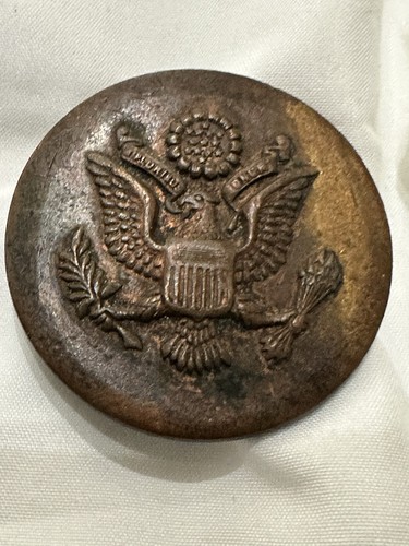 WWI Round Solid Heavy Brass Hat Insignia Rimless 1902 - WW1