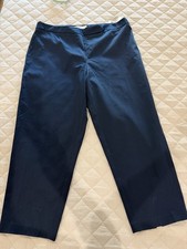 NWT Liz Claiborne NY Hepburn Cropped Stretch Woven Pants-Soft Navy Size 16