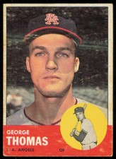 1963 TOPPS GEORGE THOMAS LOS ANGELES ANGELS #98 VG