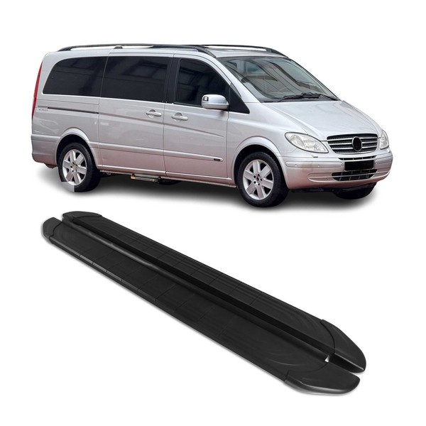 Trittbretter Seitenschweller FüR Mercedes Viano W639 2003-2014 L3 Alu Schwarz-image