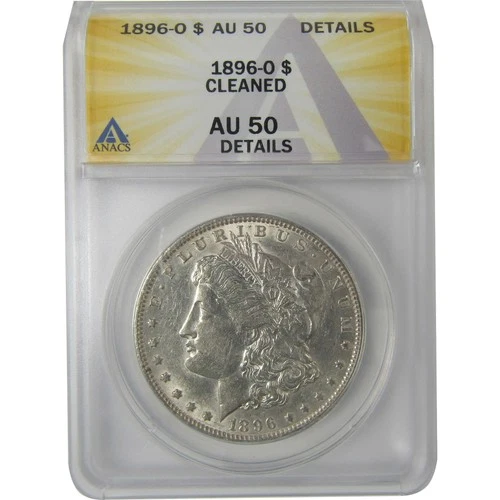 1896 O Morgan Dollar AU 50 Details ANACS Silver $1 Coin SKU:I18950