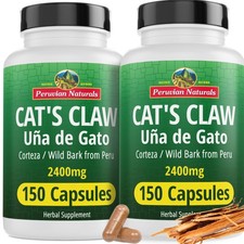 Peruvian Naturals Cat  s Claw Herbal Supplement, 300 Capsules   2400 mg Vegan U a