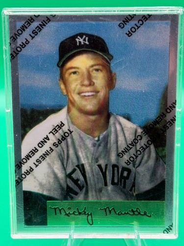 1954 Bowman Reprint [Refractor] #4 1996 Topps Mantle Finest card