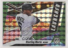 2021 Panini Mosaic Launched Green Mosaic Prizm Starling Marte #L7 0n5a