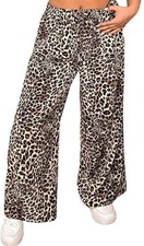 Women's Leopard Print Drawstring Pants 1XL, New