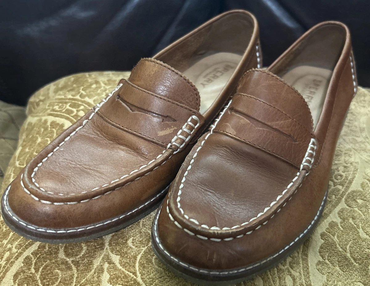 Sperry Seaport Penny Heel Para Mujer, Negro/Bronceado, 41 EU