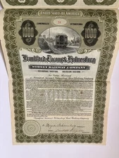 Frankford, Tacony And Holmesburg Street Railway Co 1910 $1000 5% Gold Bond