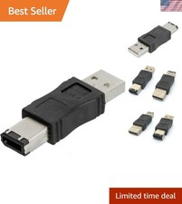 High-Performance Firewire 1394 6 Pin to USB A Male Adapter - 3.94 x 3.15 Inches