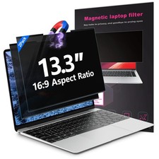 2Pack Magnetic 13.3 Inch Laptop Privacy Screen 16:9 Aspect Ratio, Removable A...