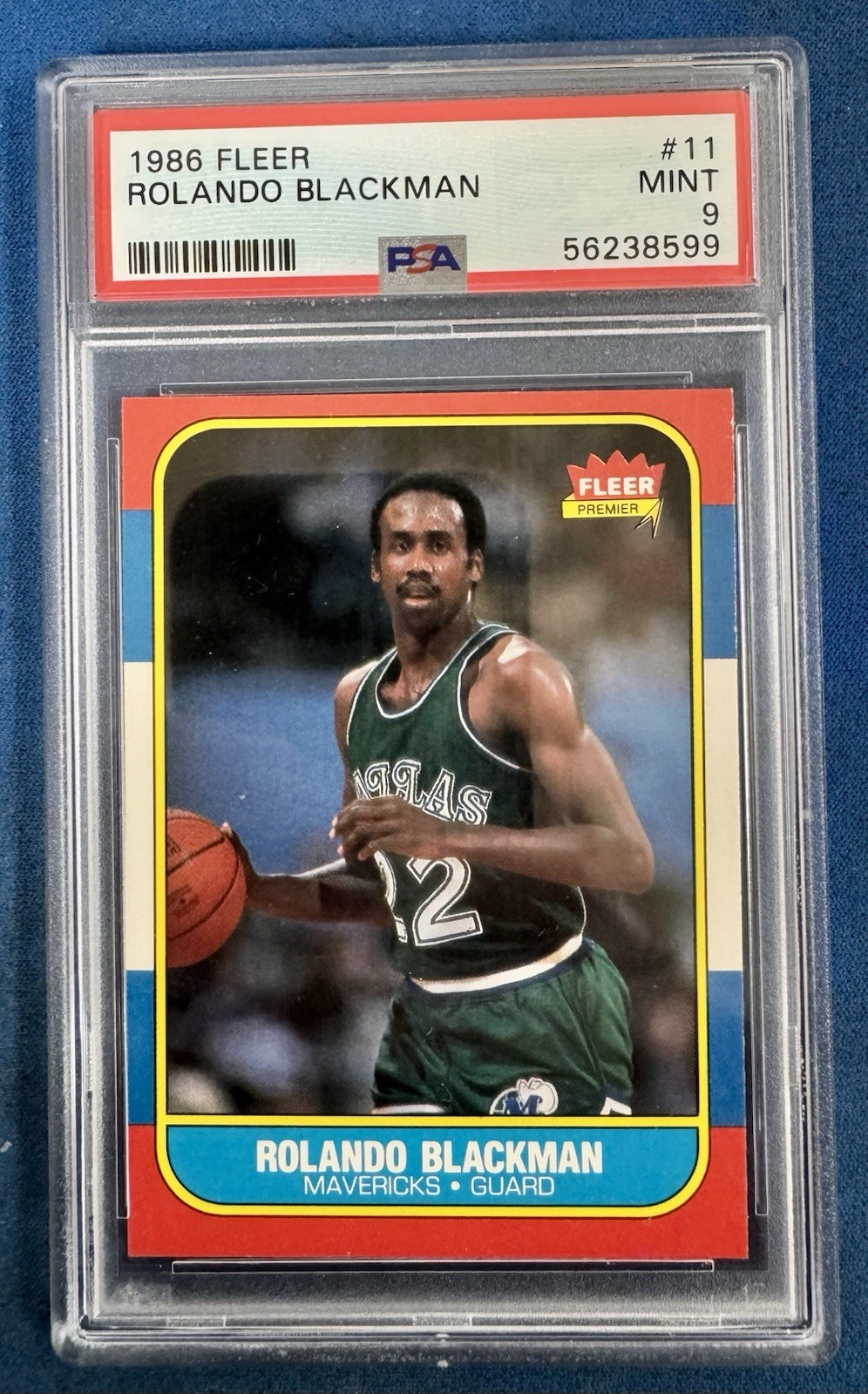 1986 Fleer #11 Rolando Blackman PSA 9
