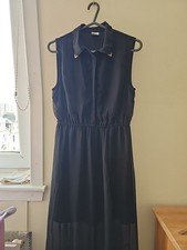 Vera Moda Black Sleeveless Shift Dress Size Small  With Elasticated Waist