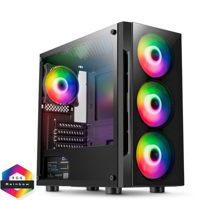 Alpha Black PC Tower i7 16GB RAM GT 730/710 2GB 128GB SSD + 1TB HDD Win 11 Pro