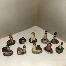 Lighthouse Figures Set of 10 Vintage Nautical Decor