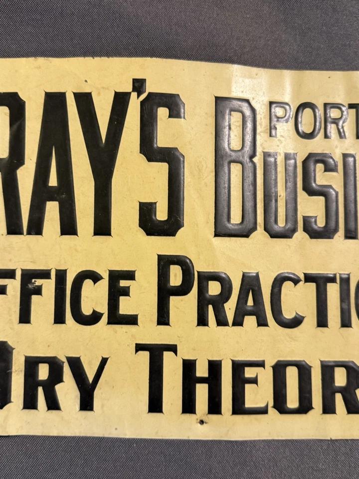 RARO Antiguo Letrero Publicitario de Lata Gray’s Business College Portland Maine Foto 3 de 4