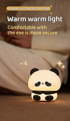 Dimmable Panda Nursery Light - Soft Silicone Nightlight for Kids, Rechargeable