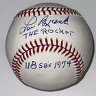 Lou Brock “THE ROCKET 118 SB’s 1974” Signed Stat Ball Cardinals Baseball JSA COA