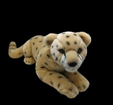 FAO Schwarz Leopard Cheetah Plush Reclining Jungle Stuffed Animal 27" Inc Tail