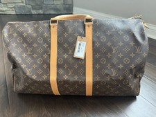 Louis Vuitton Monogram Keepall 55 Vintage Duffle Travel Bag France Auth SP0917
