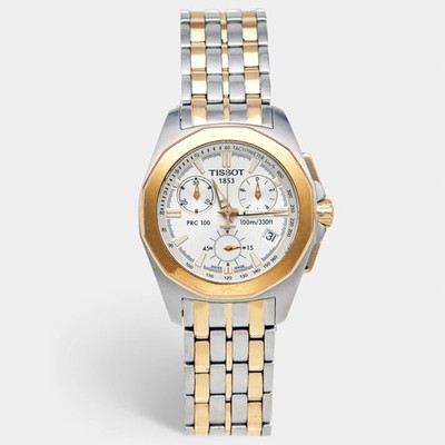 Tissot PRC 100 P832932 Silber Zifferblatt Bicolor Edelstahl Damen Armbanduhr