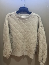 Universal Thread Quilted Crewneck Sweatshirt In Olive Color Size S