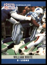 William White 1990 Pro Set FACT Cincinnati #104 Lions NFL READ FREE SHIPPING