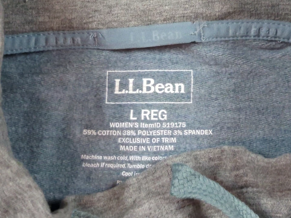 LL Bean Sudadera Mujer Grande Azul Gris Acogedora Mixta Tejido Pullover Foto 3 de 4