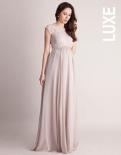 Seraphine Luxe Blush Lace Silk Maxi Maternity Dress Angela Wedding UK 10 38 £295