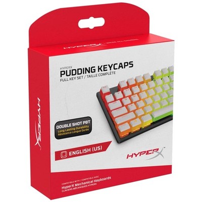 Stunning Pudding Keycap Set - Double Shot PBT, Full 104 Keys, Translucent White