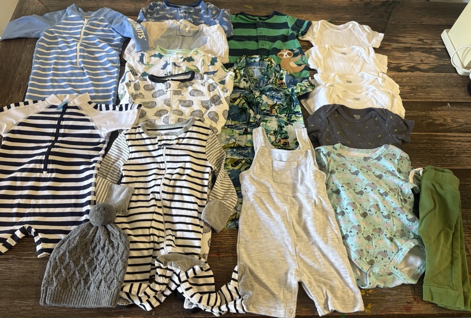 Bundle Baby Boys Clothes 6-12 Months Sleeper Pant Swim Suit Outfit 19 Pieces