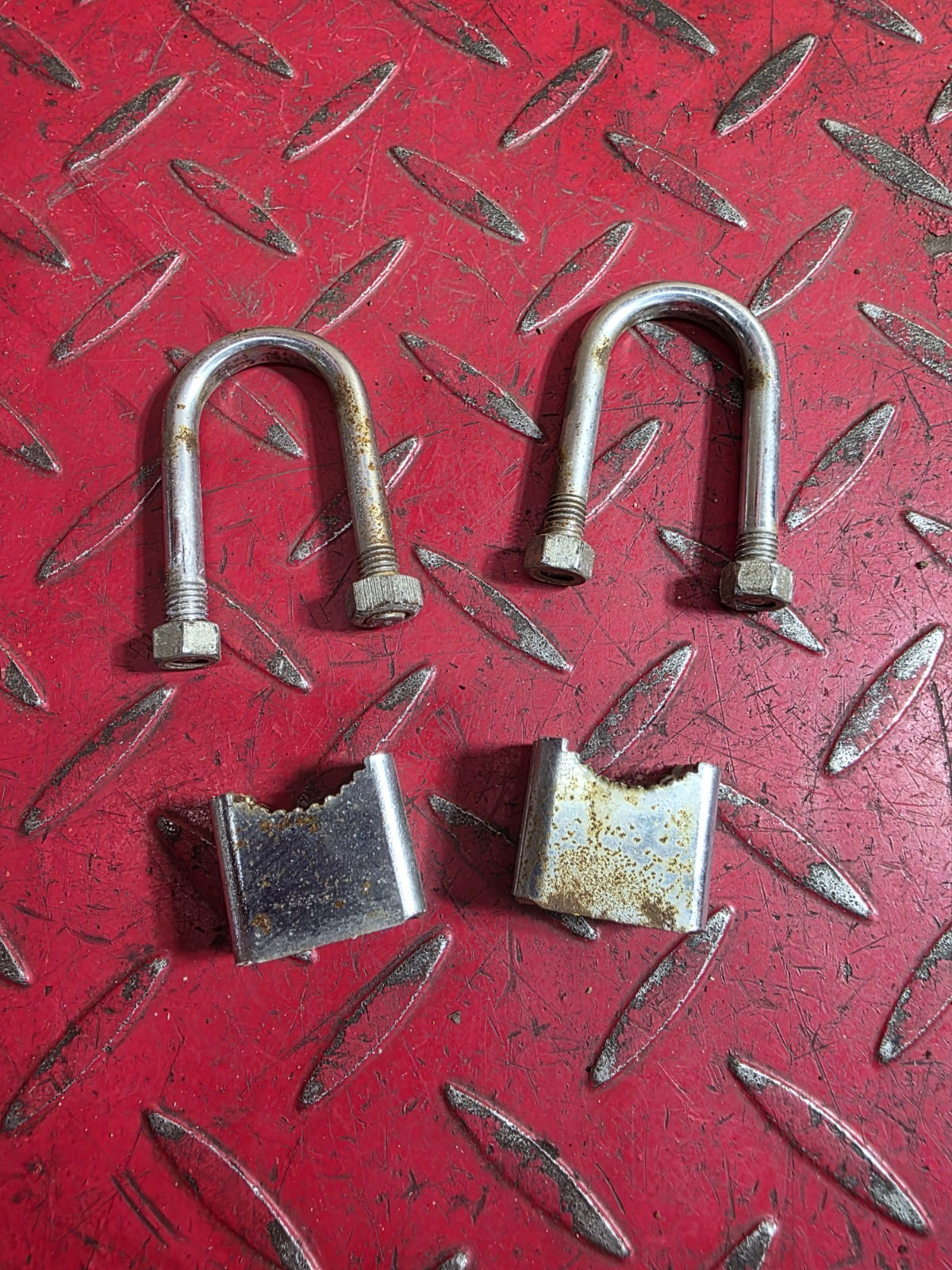 1975 Mobylette Motobecane 4T Handlebar Hold Down Clamps