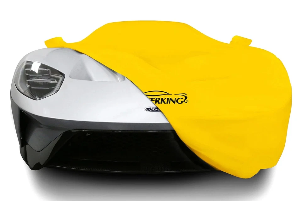 For Chrysler Concorde 93-97 Car Cover Satin Stretch Indoor Velocity Yellow - Imagem 4 de 4