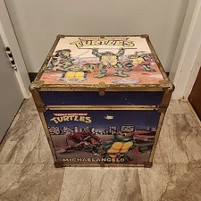 Vintage TMNT Teenage Mutant Ninja Turtles 16" Toy Chest Trunk Display Cube Box