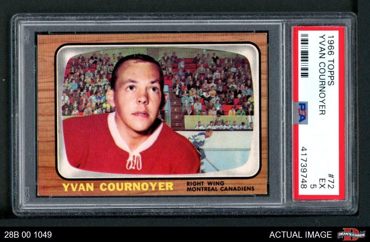 1966 Topps #72 Yvan Cournoyer Canadiens HOF PSA 5 - EX