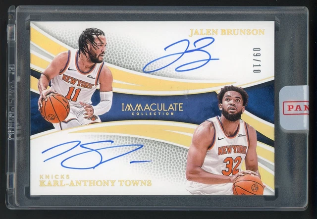2024-25 Panini Immaculate Gold Jalen Brunson Karl-Anthony Towns Dual AUTO 9/10