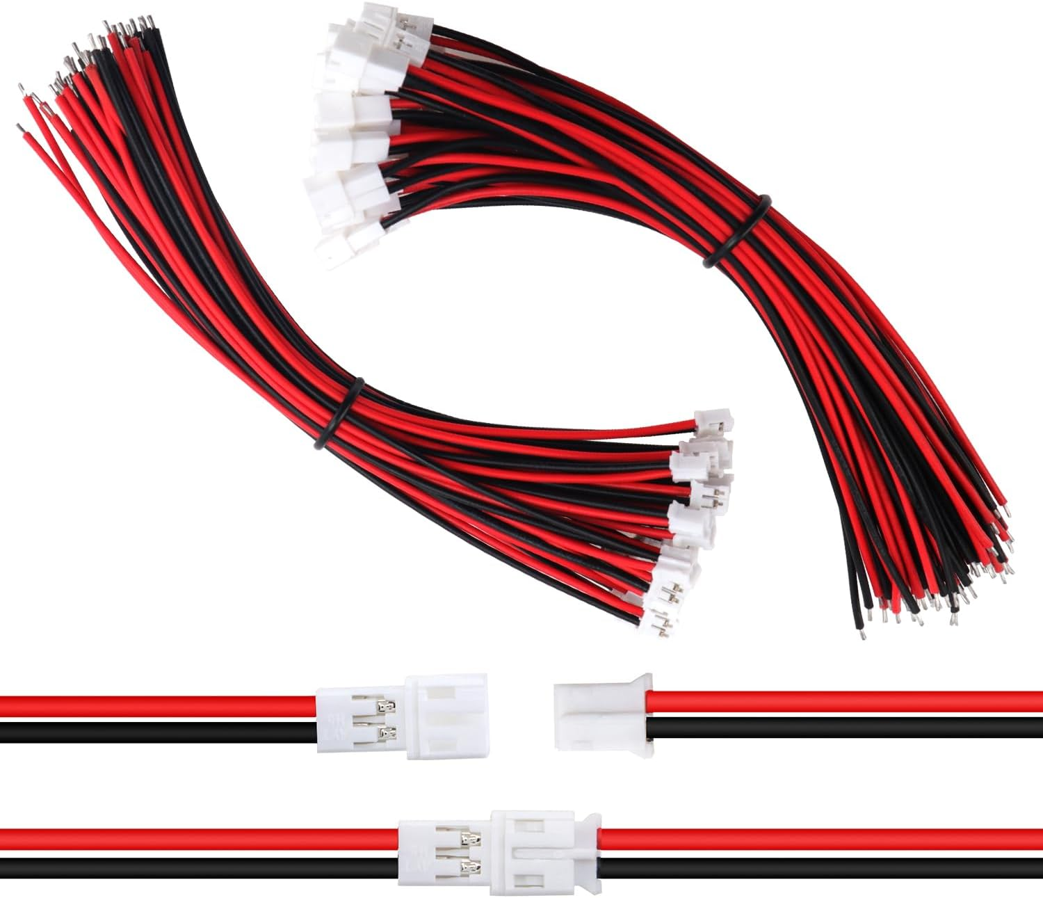 30 Pairs Mini Micro JST-PH 2.0 Plug Connector, JST 2 Pin Micro Electrical Male a