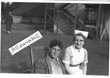 Vintage Old Photo Nurse Uniform With Patient  Hertford County Hospital 1957