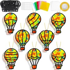 32 Sets Balloons Suncatchers Craft Kit DIY Window Stained Glass Effect Hot Ba...