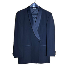 Black Tuxedo Jacket Size 43 Regular 1 Button Lord West NY New with Imperfections