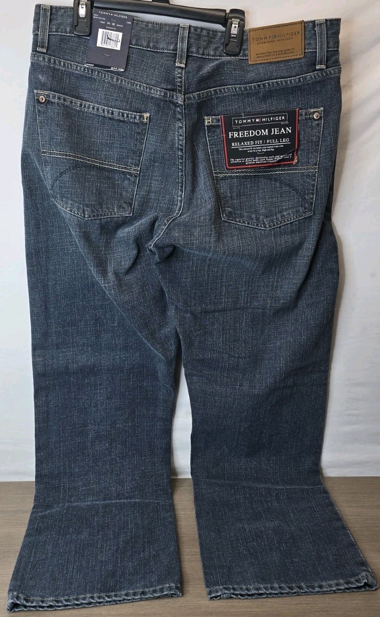 Relaxed Fit Denim Jeans Blue Wash Size 34x30