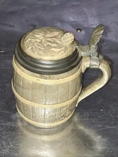 Antique Villeroy and Boch Mettlach Character Beer Stein Barrel #675 c.1911