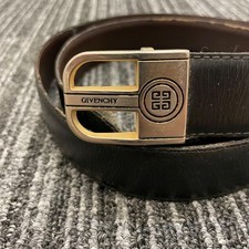 GIVENCHY Belt Black Plain Gold Buckle Unisex 41.7 1.1 inch