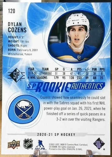 2020-21 Upper Deck SP Rookie Authentics u-pick - Picture 30 of 54