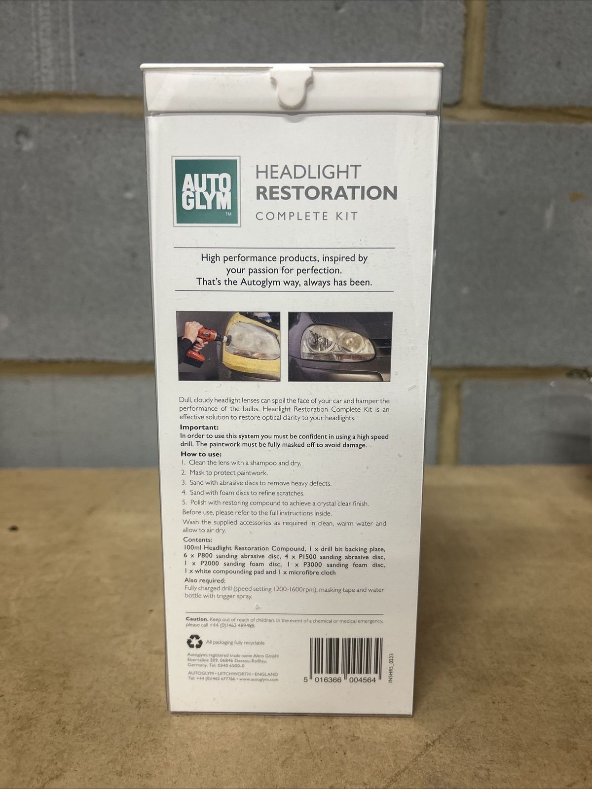 Autoglym Headlight Restoration Complete Kit, Restore Clarity, Vehicle