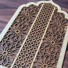 Moroccan Decorative Pointed Cinquefoil Arch Door Screen Wall Sculpture Panel 025