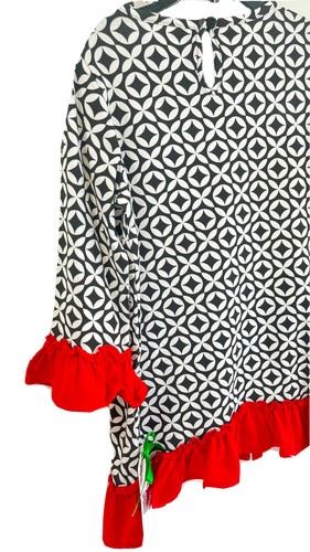 Rare Editions Top Leggins 6X Girls Black Wht red ruffles Santa Christmas NWT $35 - Picture 4 of 12